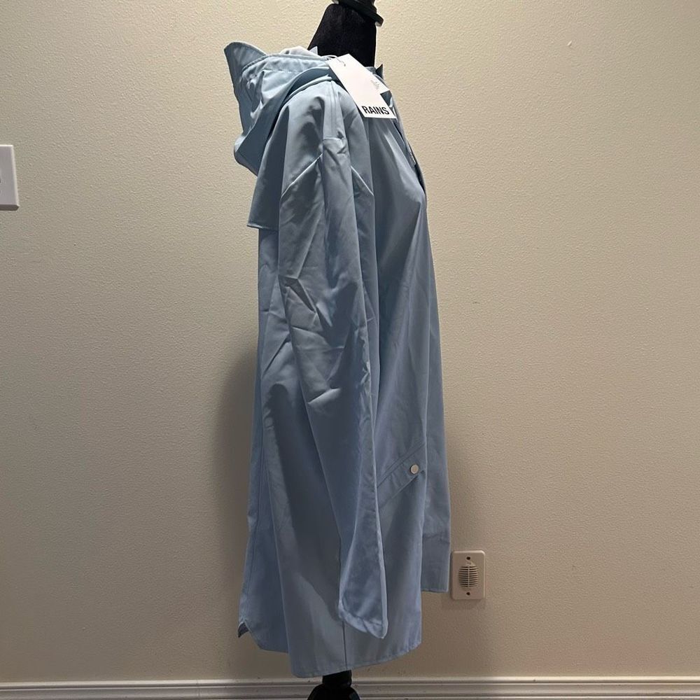 NWT Large Rains Unisex Waterproof Long Jacket Sky - Picture 4 of 10